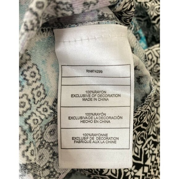 Roxy Girl Swing Tunic Dress Size 10 Blue White Geometric Sleeveless New B5 - Picture 8 of 9